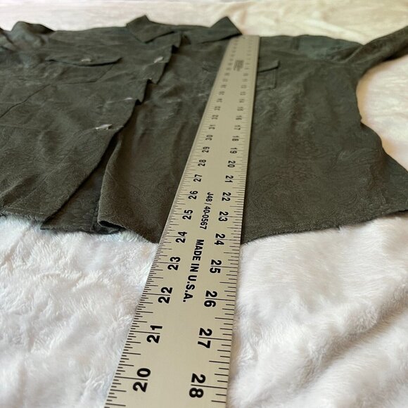 Outback Trading Company Western Faux Suede Paisley Snap Button Shirt Medium New - Picture 7 of 9